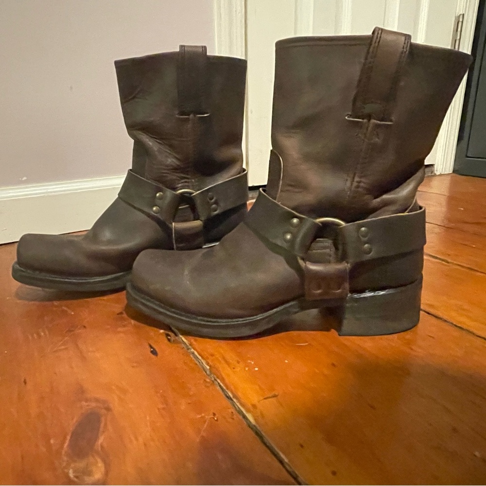Frye Square Toe Harness Boots.  7M